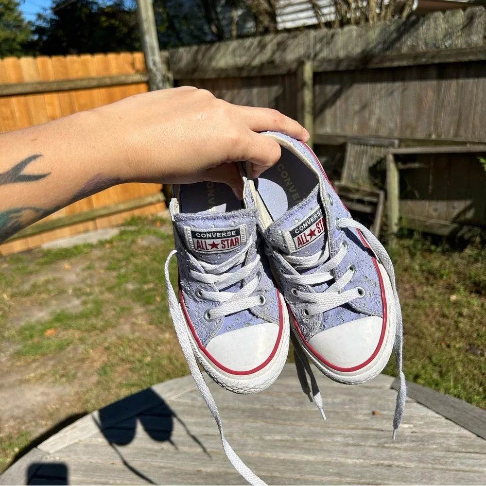 Converse All Star Chuck Taylor‎ Youth size 12.5 Purple stars patriotic madison